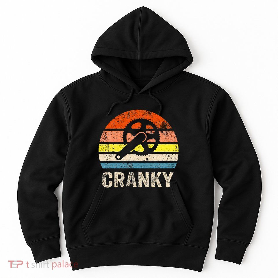 Cranky Vintage Sun Funny Bicycle Lovers Cycling Cranky Hoodie