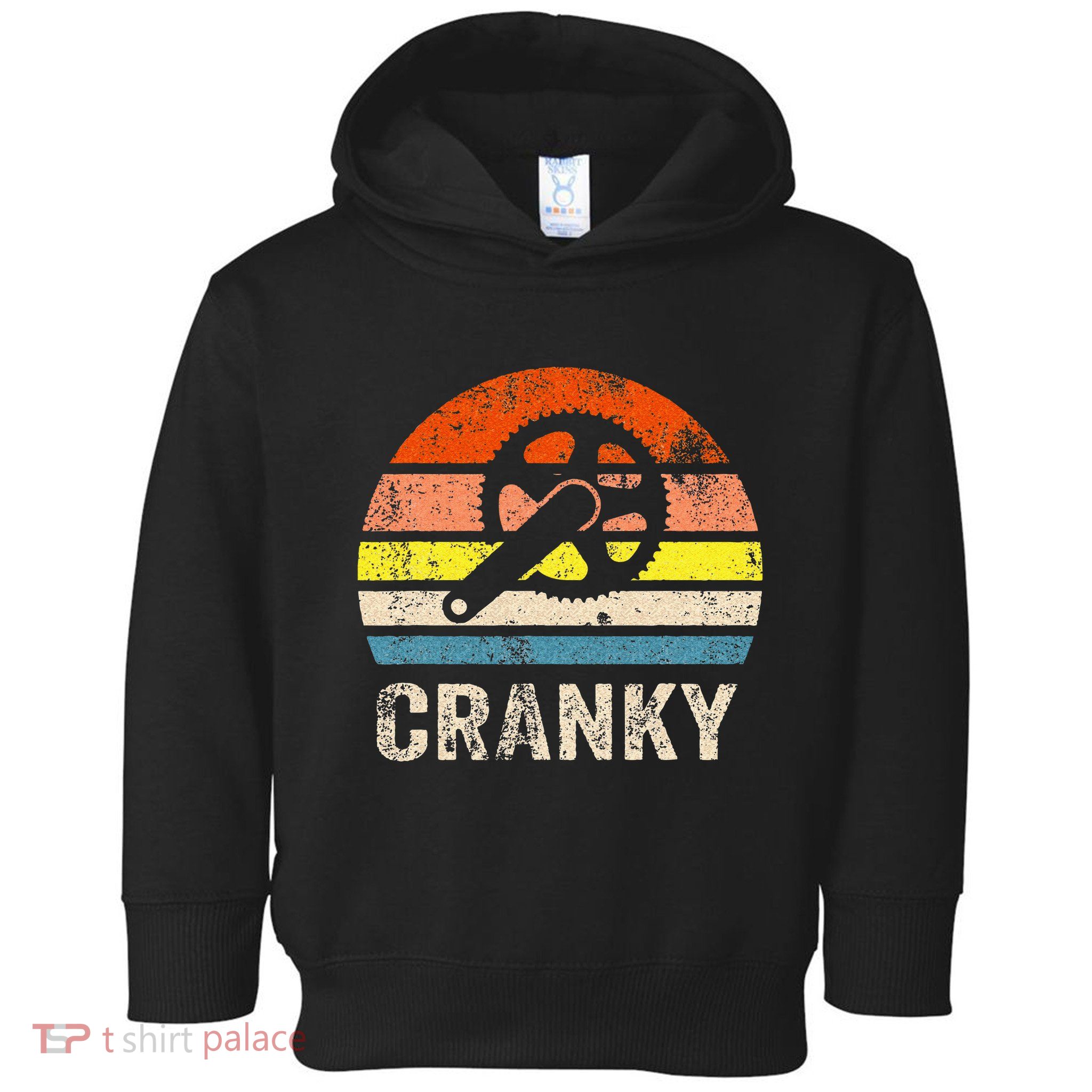Cranky Vintage Sun Funny Bicycle Lovers Cycling Cranky Toddler Hoodie