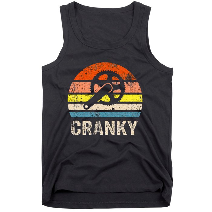 Cranky Vintage Sun Funny Bicycle Lovers Cycling Cranky Tank Top