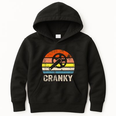 Cranky Vintage Sun Funny Bicycle Lovers Cycling Cranky Kids Hoodie