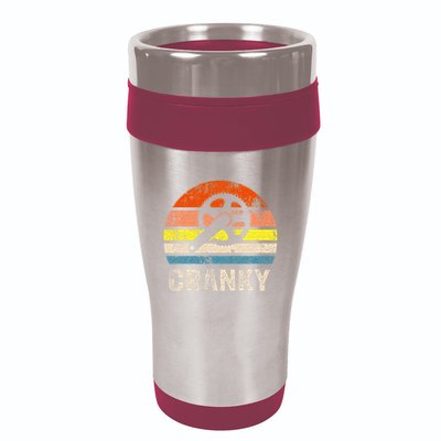 Cranky Vintage Sun Funny Bicycle Lovers Cycling Cranky 16oz Travel Tumbler