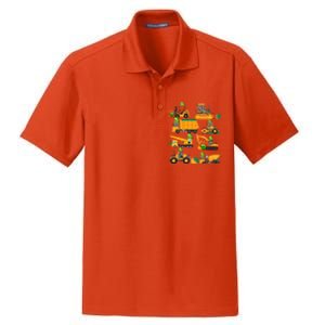 Construction Vehicle St Patricks Day Shamrock Funny Truck Cool Gift Dry Zone Grid Polo