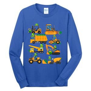 Construction Vehicle St Patricks Day Shamrock Funny Truck Cool Gift Tall Long Sleeve T-Shirt