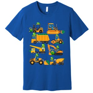 Construction Vehicle St Patricks Day Shamrock Funny Truck Cool Gift Premium T-Shirt