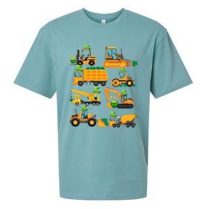 Construction Vehicle St Patricks Day Shamrock Funny Truck Cool Gift Sueded Cloud Jersey T-Shirt