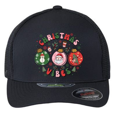 Christmas Vibes Santa Claus Snow Cookies Christmas Tree Gift Flexfit Unipanel Trucker Cap