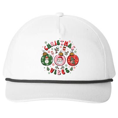 Christmas Vibes Santa Claus Snow Cookies Christmas Tree Gift Snapback Five-Panel Rope Hat