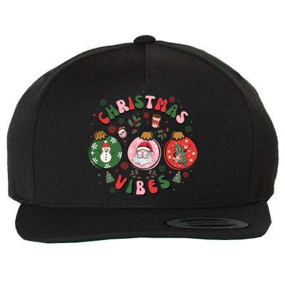 Christmas Vibes Santa Claus Snow Cookies Christmas Tree Gift Wool Snapback Cap