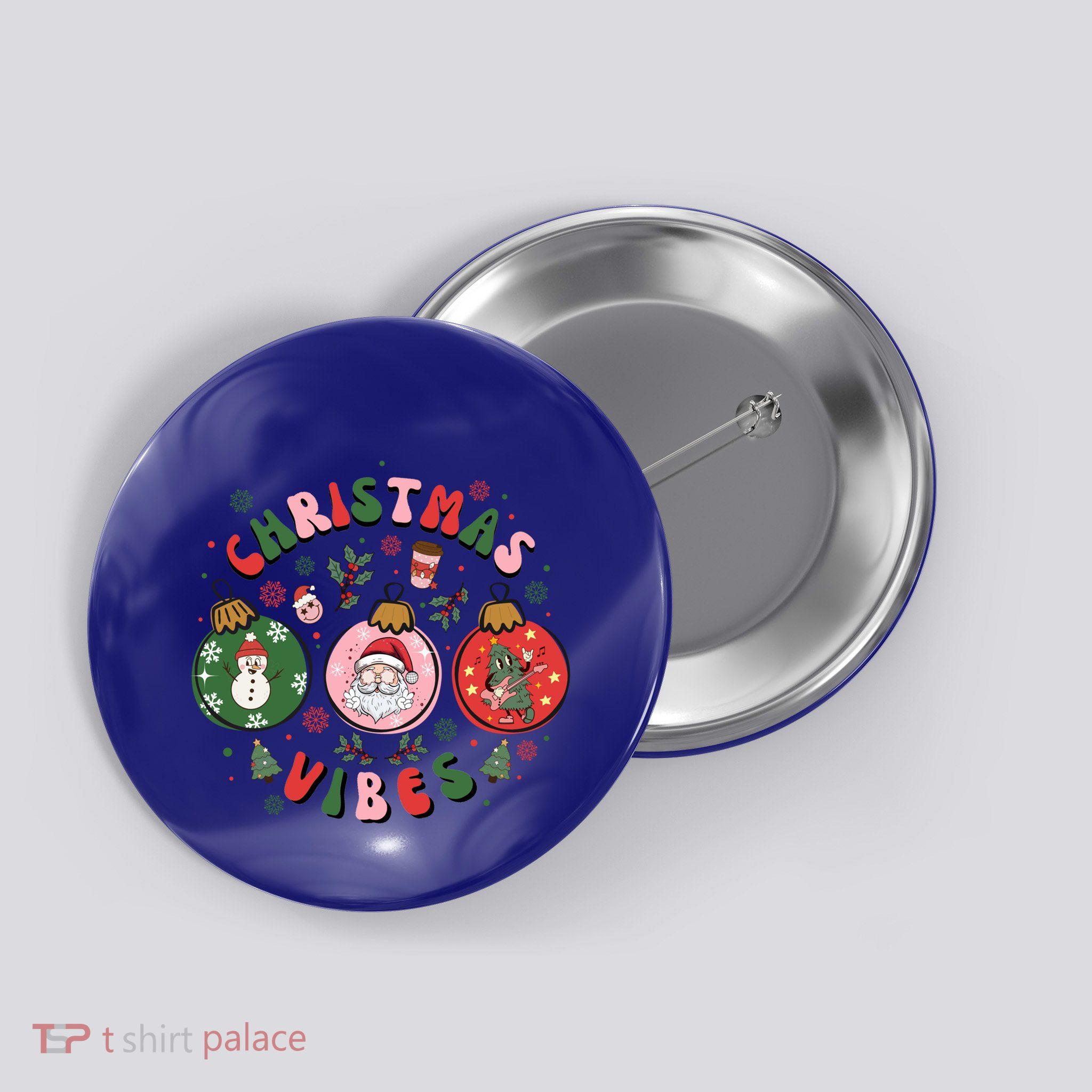 Christmas Vibes Santa Claus Snow Cookies Christmas Tree Gift Button