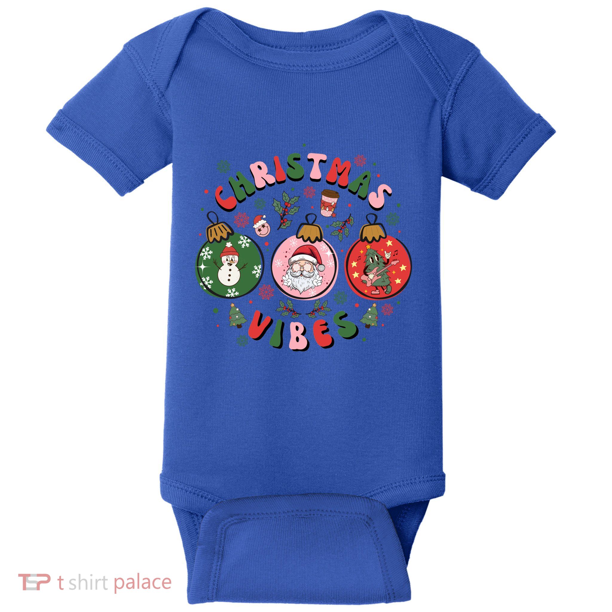 Christmas Vibes Santa Claus Snow Cookies Christmas Tree Gift Baby Bodysuit