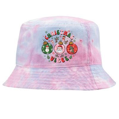 Christmas Vibes Santa Claus Snow Cookies Christmas Tree Gift Tie-Dyed Bucket Hat