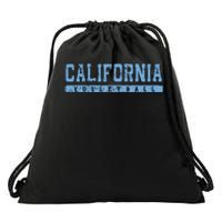 California Volleyball Sky Blue Vintage Text Drawstring Bag