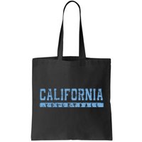 California Volleyball Sky Blue Vintage Text Tote Bag