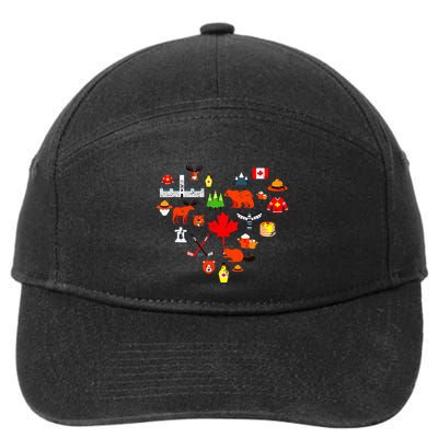 Canadian Vintage Symbols Canada Flag Maple Leaf Rcmp 7-Panel Snapback Hat