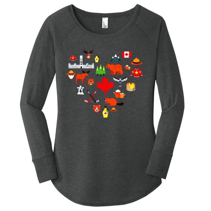 Canadian Vintage Symbols Canada Flag Maple Leaf Rcmp Women's Perfect Tri Tunic Long Sleeve Shirt