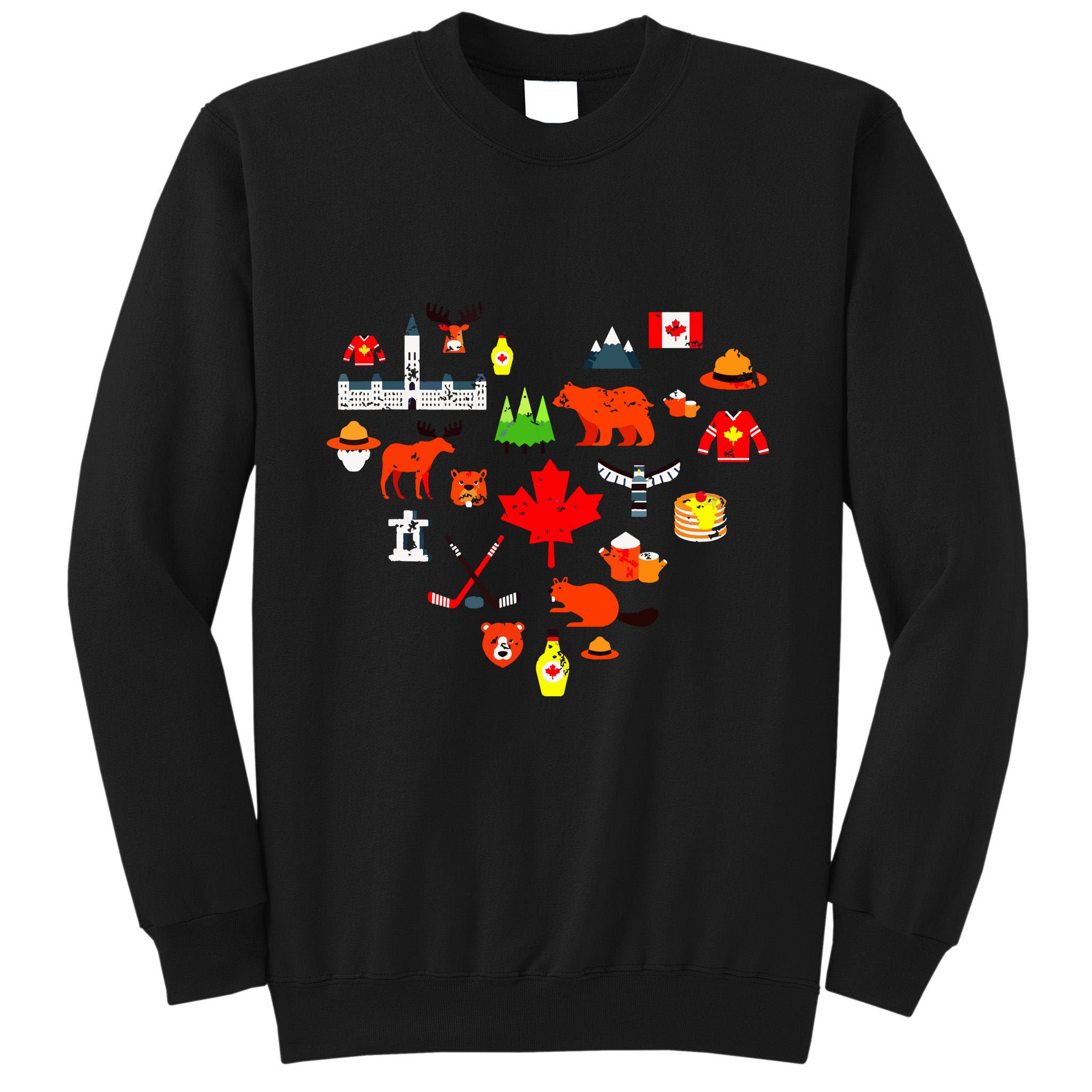 Canadian Vintage Symbols Canada Flag Maple Leaf Rcmp Tall Sweatshirt