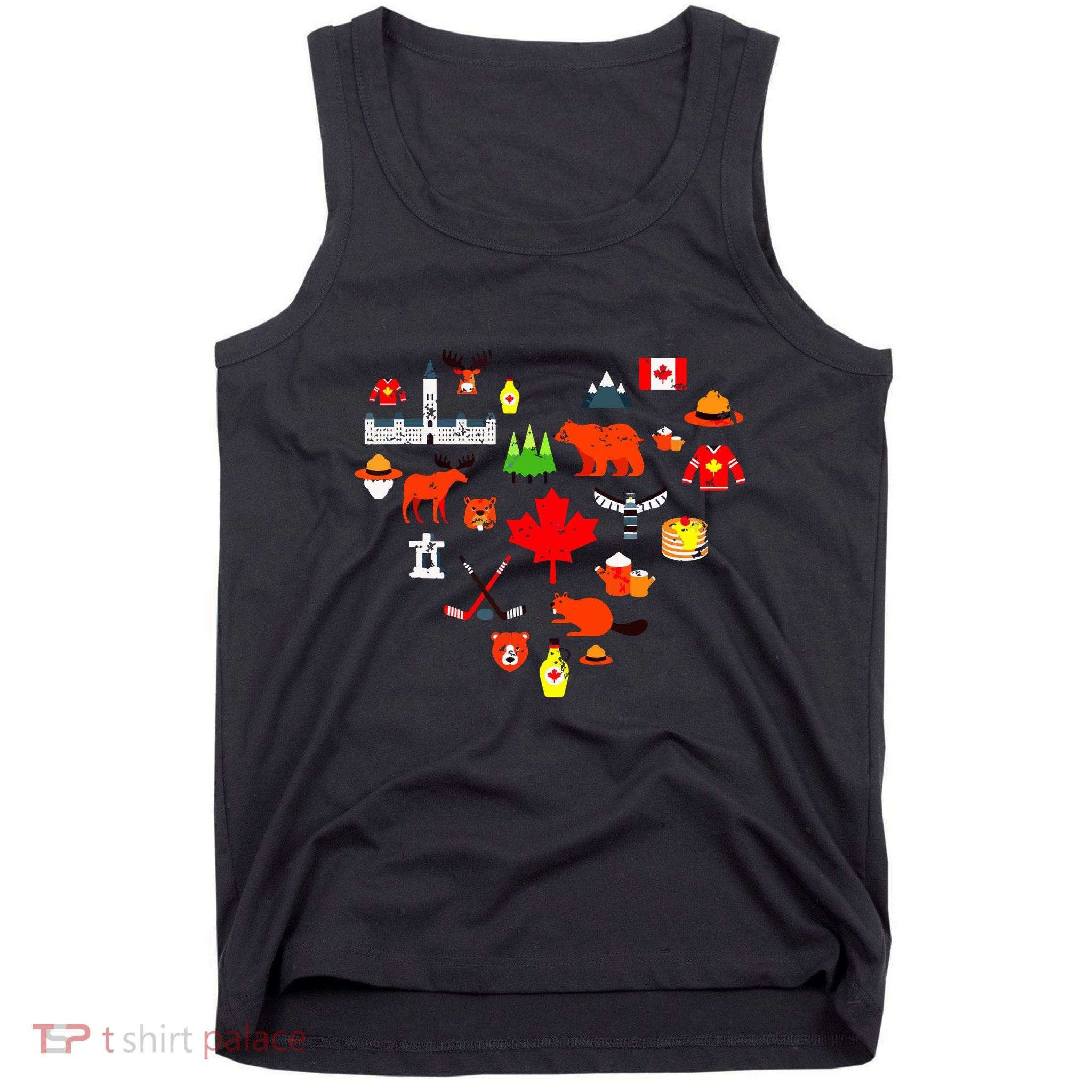 Canadian Vintage Symbols Canada Flag Maple Leaf Rcmp Tank Top