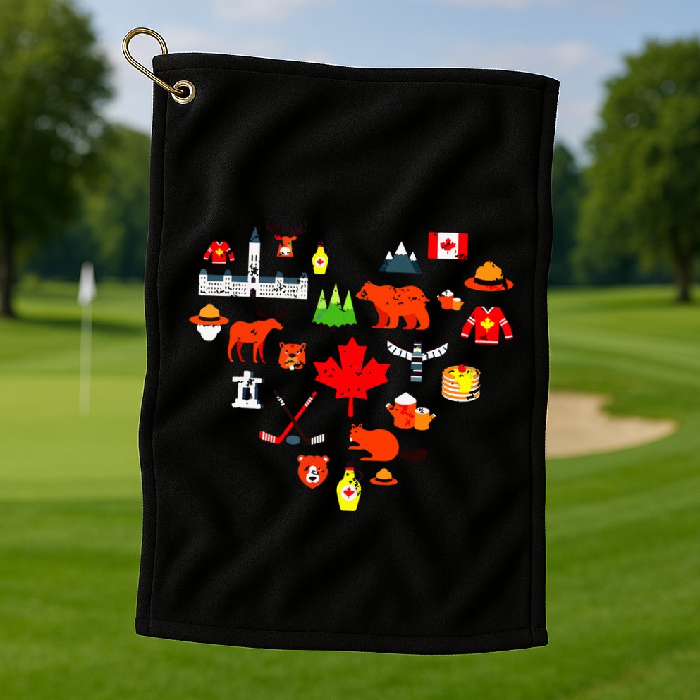 Canadian Vintage Symbols Canada Flag Maple Leaf Rcmp Golf Towel