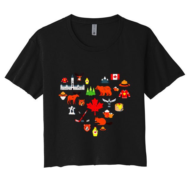 Canadian Vintage Symbols Canada Flag Maple Leaf Rcmp Crop Top