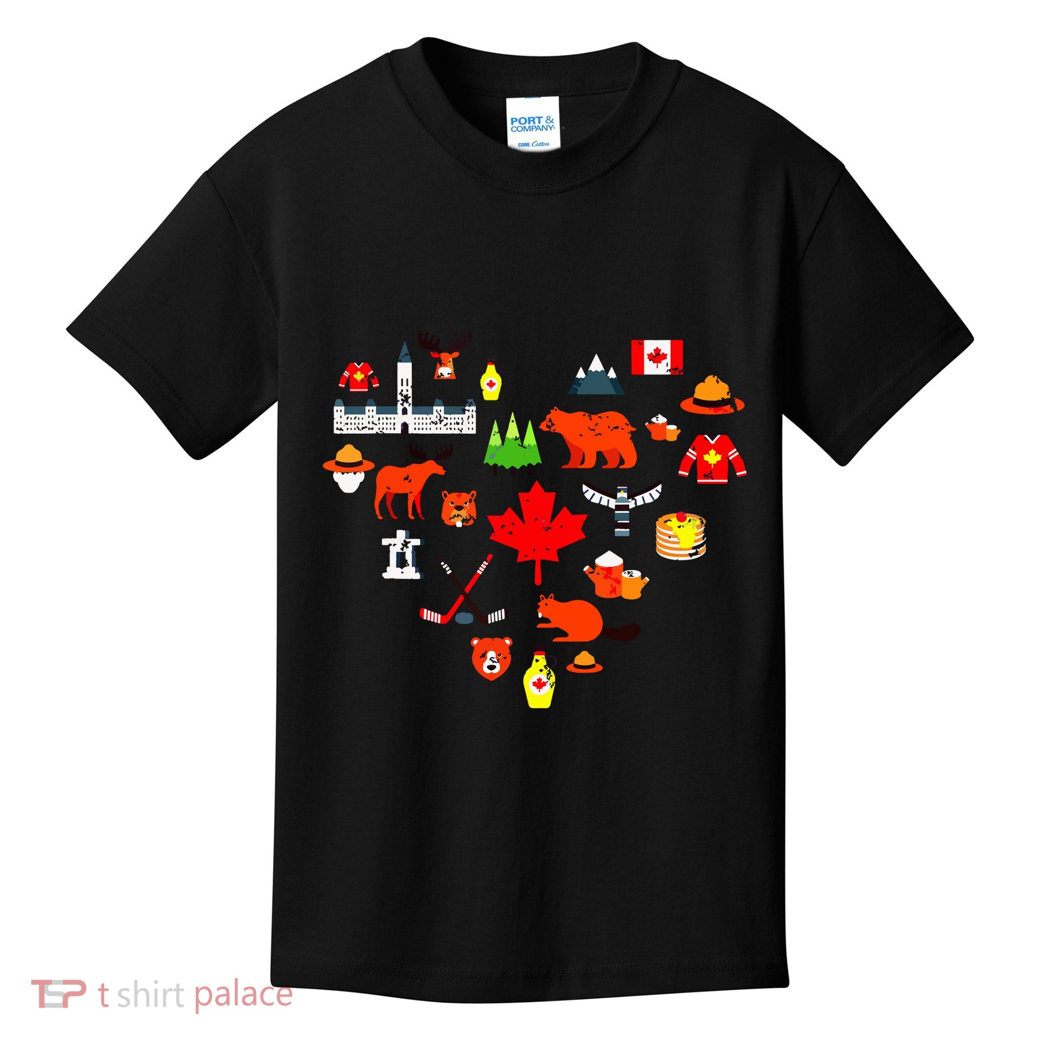 Canadian Vintage Symbols Canada Flag Maple Leaf Rcmp Kids T-Shirt