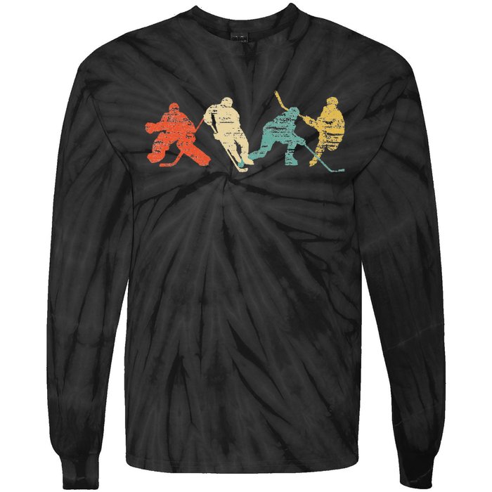 Classic Vintage Style Ice Hockey Tie-Dye Long Sleeve Shirt