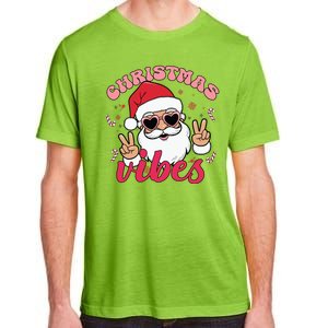 Christmas Vibes Santa Claus Peace Retro Groovy Adult ChromaSoft Performance T-Shirt