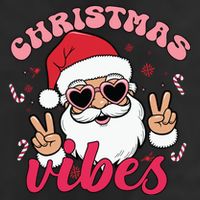 Christmas Vibes Santa Claus Peace Retro Groovy Cool Comfort Performance Bucket Hat