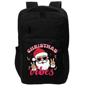 Christmas Vibes Santa Claus Peace Retro Groovy Impact Tech Backpack