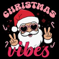 Christmas Vibes Santa Claus Peace Retro Groovy Backpack