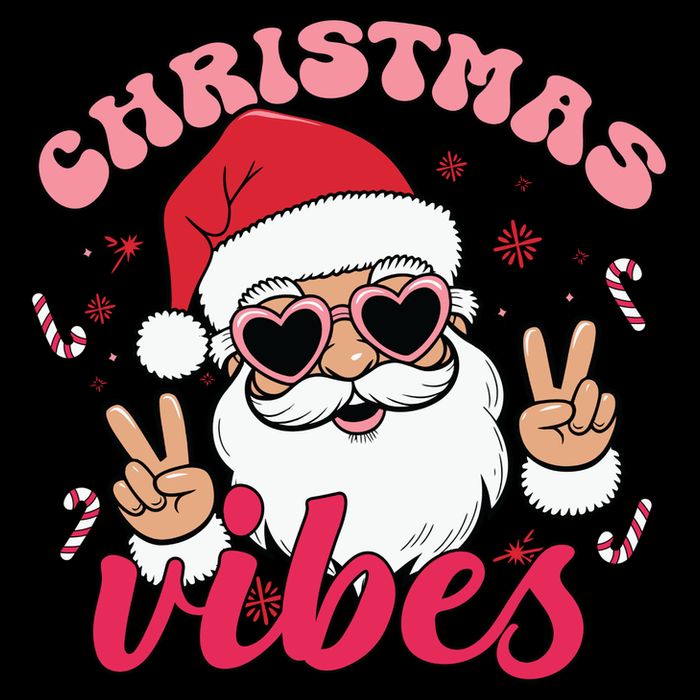 Christmas Vibes Santa Claus Peace Retro Groovy Backpack