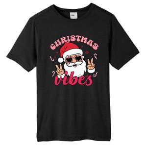 Christmas Vibes Santa Claus Peace Retro Groovy Tall Fusion ChromaSoft Performance T-Shirt