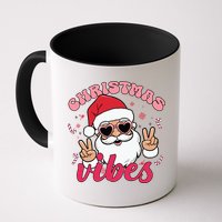 Christmas Vibes Santa Claus Peace Retro Groovy Mug