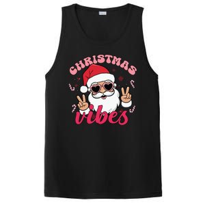 Christmas Vibes Santa Claus Peace Retro Groovy PosiCharge Competitor Tank