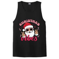 Christmas Vibes Santa Claus Peace Retro Groovy PosiCharge Competitor Tank