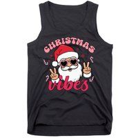 Christmas Vibes Santa Claus Peace Retro Groovy Tank Top