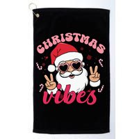 Christmas Vibes Santa Claus Peace Retro Groovy Golf Towel