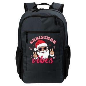 Christmas Vibes Santa Claus Peace Retro Groovy Daily Commute Backpack