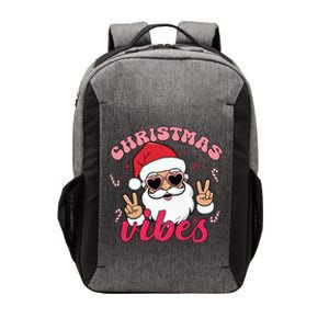 Christmas Vibes Santa Claus Peace Retro Groovy Vector Backpack