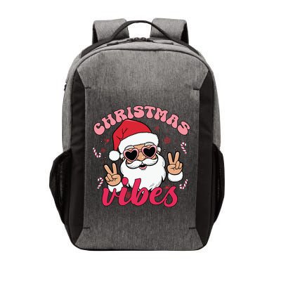 Christmas Vibes Santa Claus Peace Retro Groovy Vector Backpack