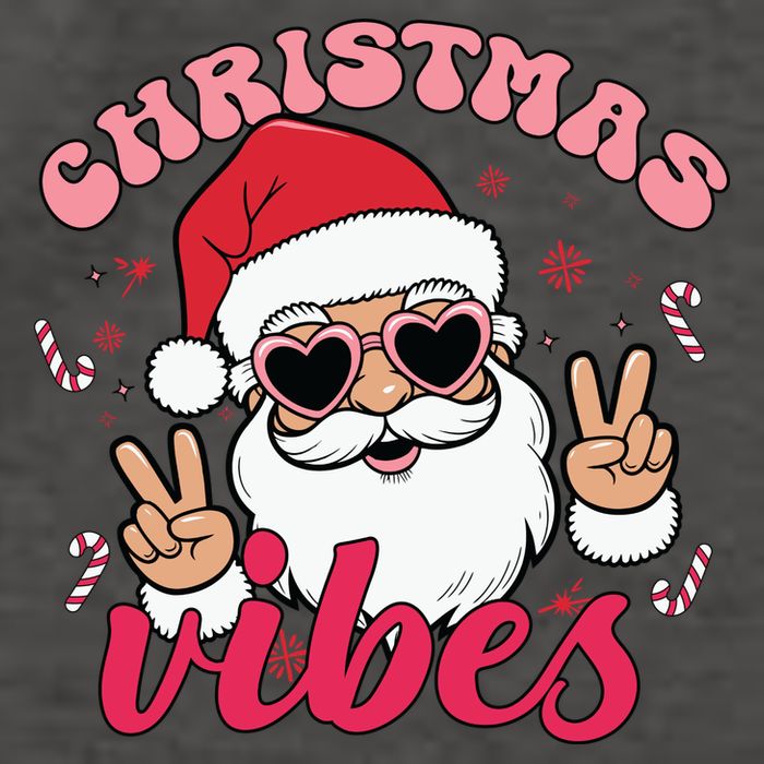 Christmas Vibes Santa Claus Peace Retro Groovy Vector Backpack