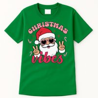 Christmas Vibes Santa Claus Peace Retro Groovy Tall T-Shirt
