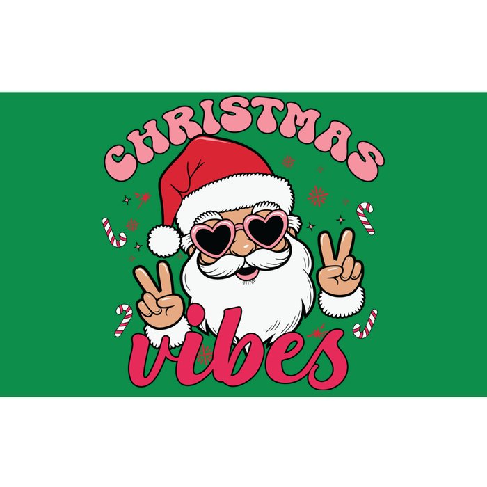 Christmas Vibes Santa Claus Peace Retro Groovy Bumper Sticker