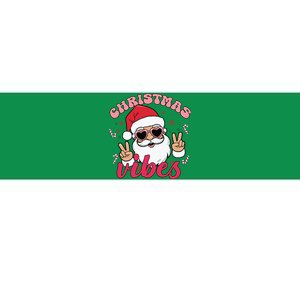 Christmas Vibes Santa Claus Peace Retro Groovy Bumper Sticker