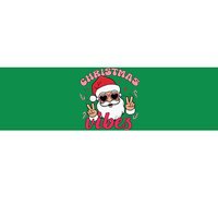 Christmas Vibes Santa Claus Peace Retro Groovy Bumper Sticker