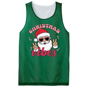 Christmas Vibes Santa Claus Peace Retro Groovy Mesh Reversible Basketball Jersey Tank