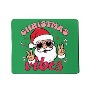 Christmas Vibes Santa Claus Peace Retro Groovy Mousepad