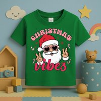 Christmas Vibes Santa Claus Peace Retro Groovy Toddler T-Shirt