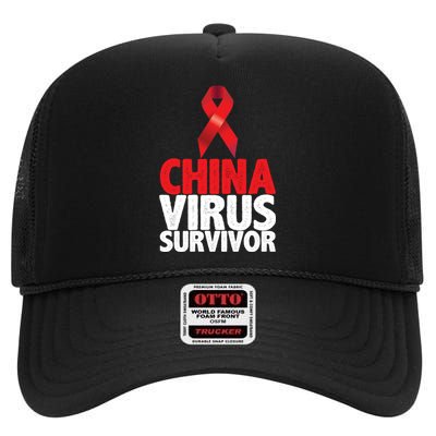 China Virus Survivor High Crown Mesh Back Trucker Hat