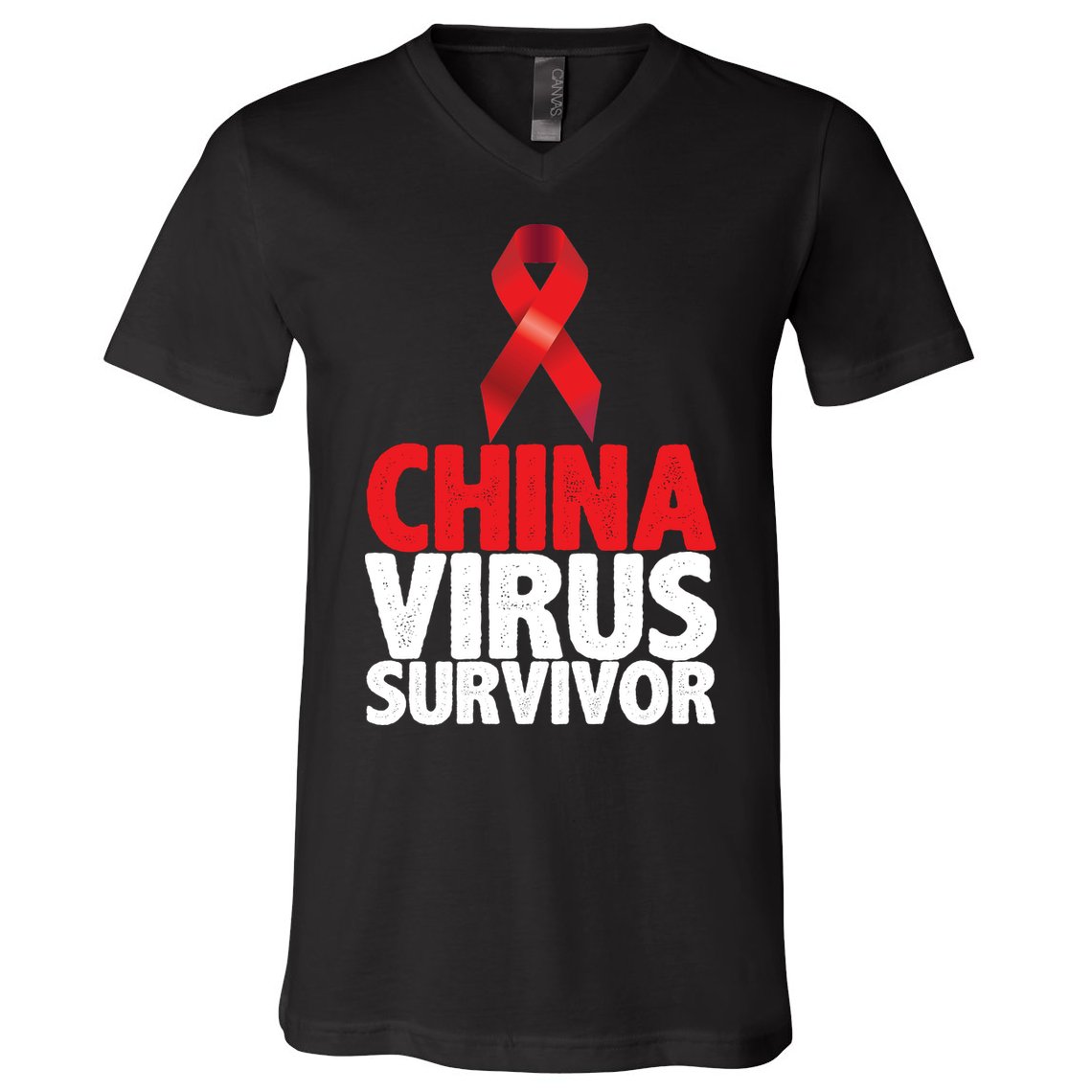 China Virus Survivor V-Neck T-Shirt
