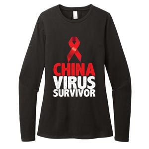 China Virus Survivor Womens CVC Long Sleeve Shirt